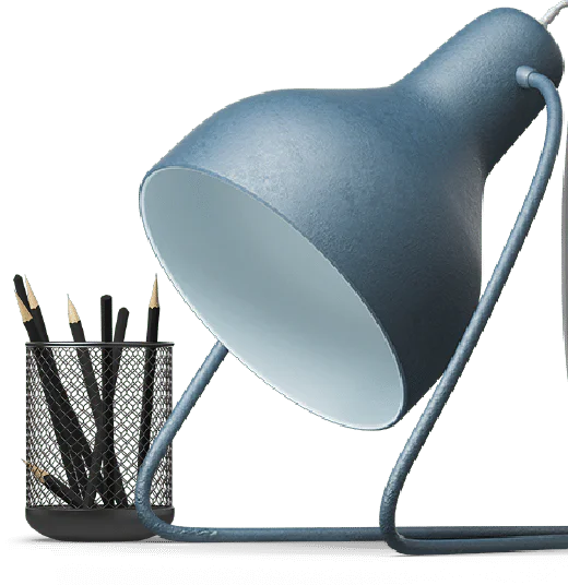 Desk lamp and pencil holder image