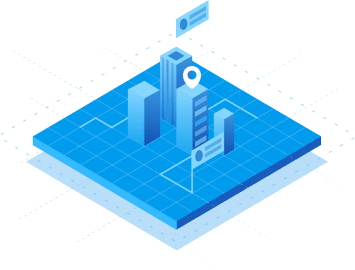 Cartoon blue city image
