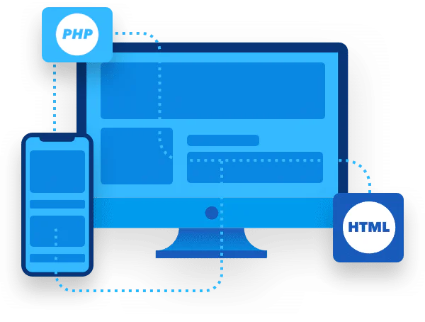 PHP and HTML working between devices image
