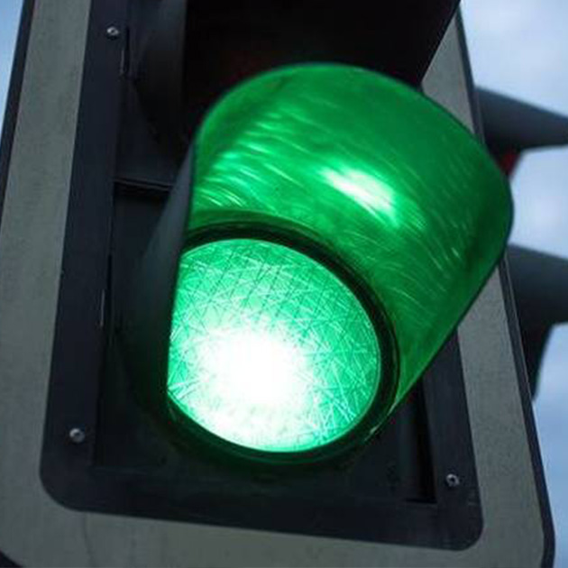 Image of a green light on a traffic light
