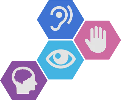 access image Ear, Eye, Hand, and Brain Accessibility icons