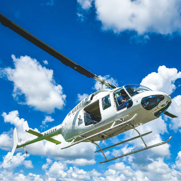 Photo of a helicopter in the air